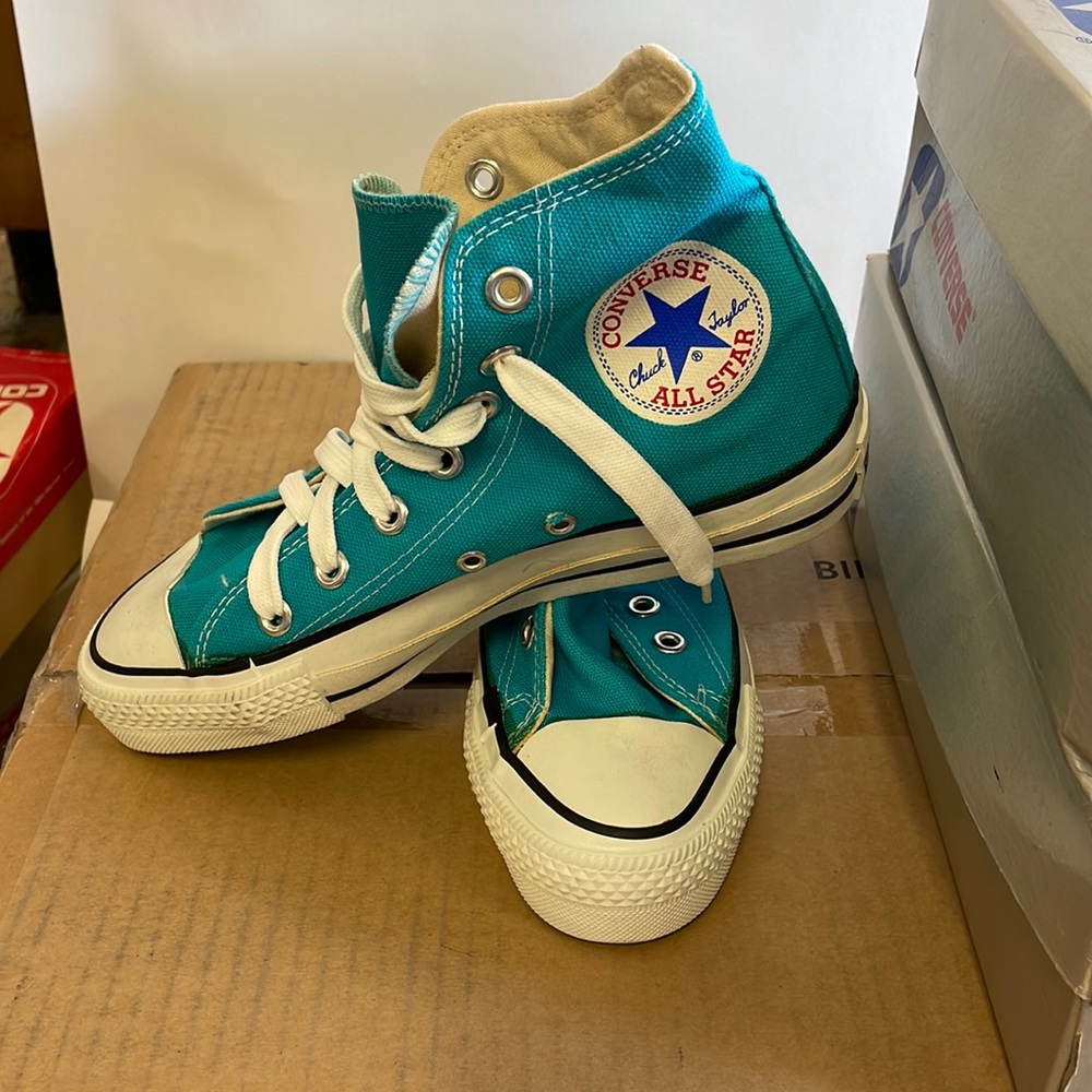 Vintage Youth Converse High Top Turquoise
